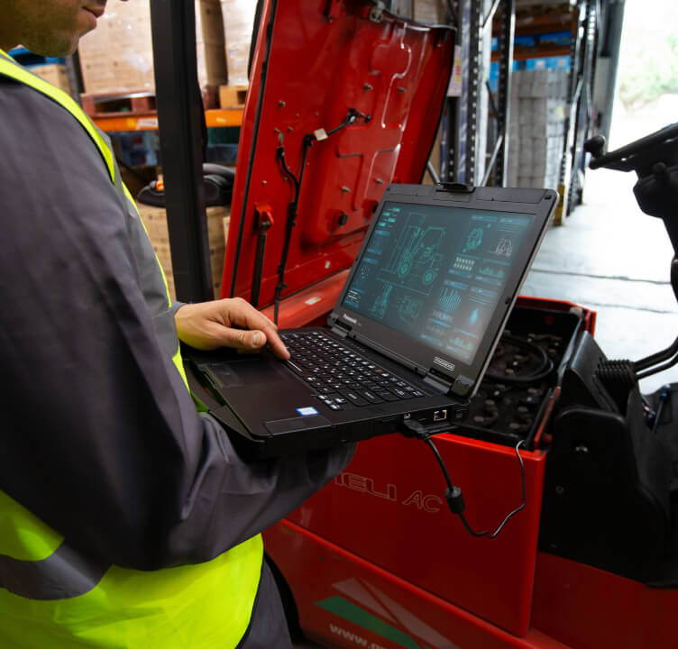 worker on laptop