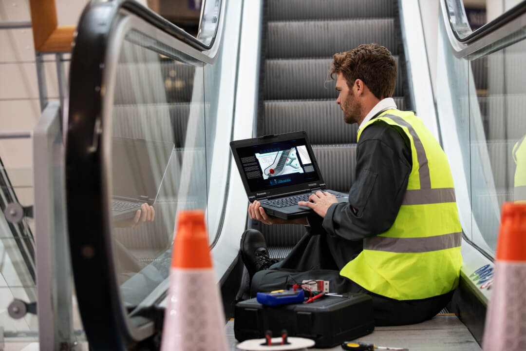 worker using toughbook