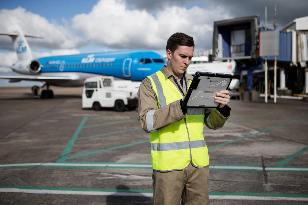 worker using toughbook